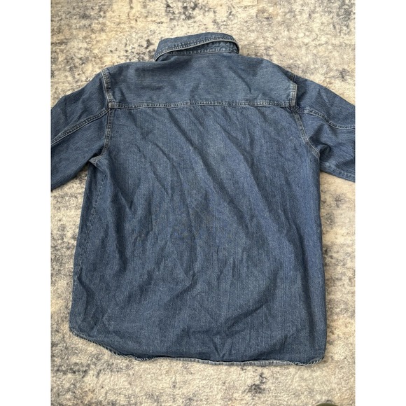 Vtg Levi's Jeans Denim Jean Shirt Metal Button Up Red Tab 90s Washed Levis - Picture 7 of 10